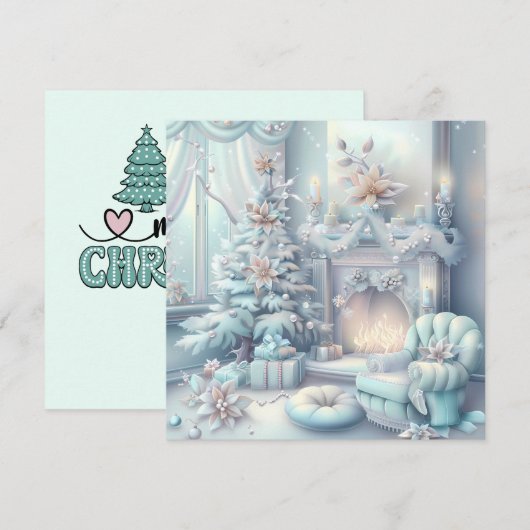 Dromerige kerstkamer Wenskaart (Voorkant / Achterkant)