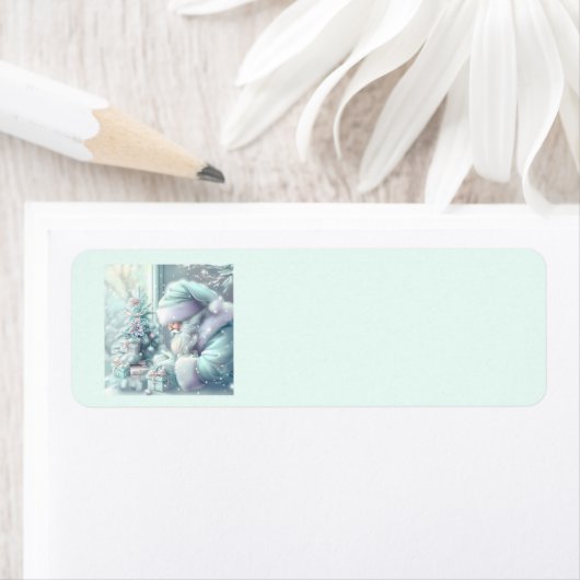 Dromerige Kerstman Adresetiketten Etiket (Insitu)