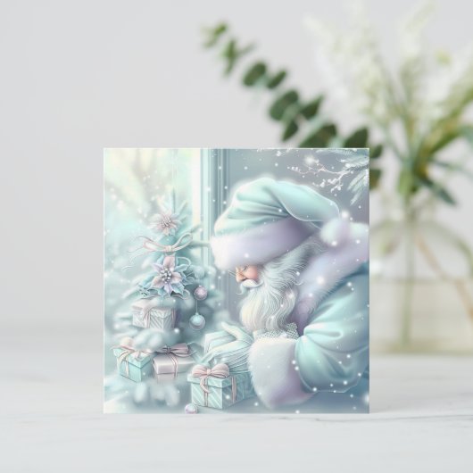 Dromerige Kerstman Wenskaart (Staand voorkant)