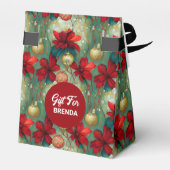 Dromerige Kerstmis Bloemen Patroon Bedankdoosjes (Achterkant)