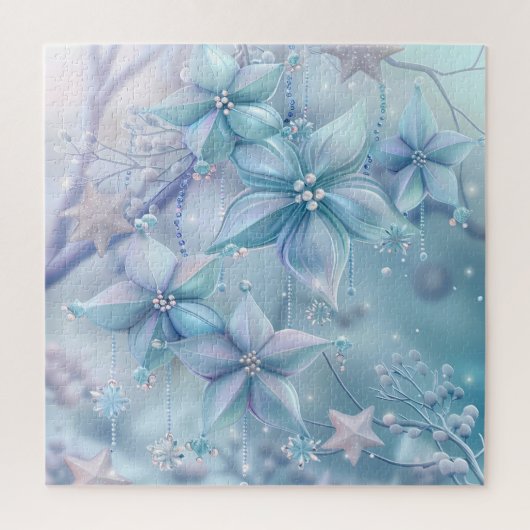 Dromerige Kerstmis Bloemen Puzzel (Verticaal)