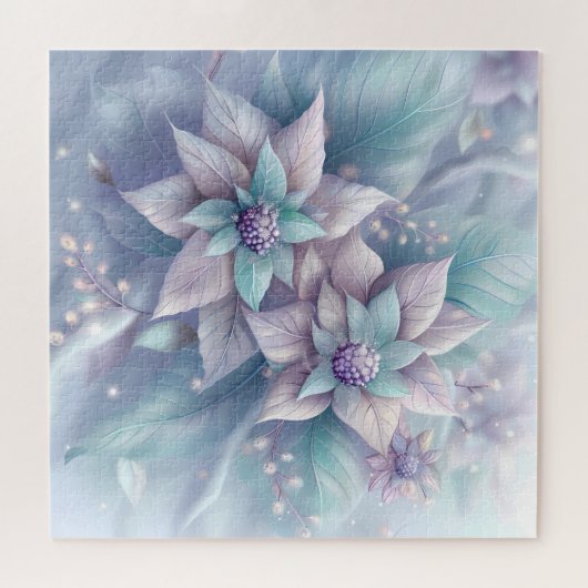 Dromerige Kerstmis Bloemen Puzzel Legpuzzel (Horizontaal)