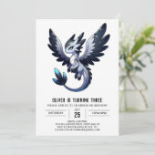 Dromerige Kinder drakenverjaardag Kaart (Staand voorkant)