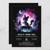 Dromerige Kinder kattenverjaardag Kaart (Voorkant / Achterkant)