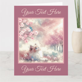 Dromerige Kitten Waterverf Wenskaart Kaart