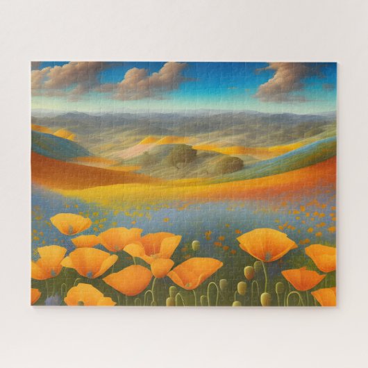 Dromerige klaprozen Digitale Kunst Legpuzzel (Horizontaal)