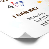 Dromerige kleine Beer 1e jaar Verjaardagsmijlpaal Poster (Hoek)