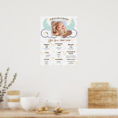 Dromerige kleine Beer 1e jaar Verjaardagsmijlpaal Poster (Keuken)