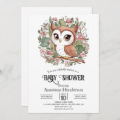 Dromerige kleine uil Baby shower Kaart (Voorkant / Achterkant)
