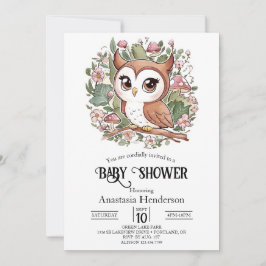 Dromerige kleine uil Baby shower Kaart