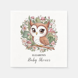 Dromerige kleine uil Baby shower Servet