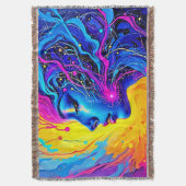 Dromerige kleurrijke Abstracte vrouw Deken (Voorkant Verticaal)