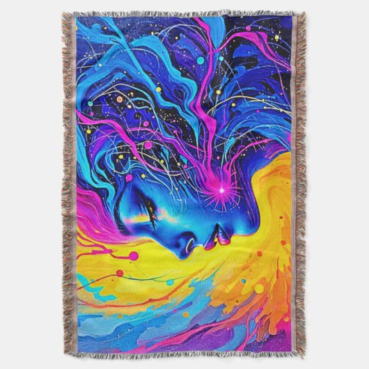 Dromerige kleurrijke Abstracte vrouw Deken (Voorkant Verticaal)