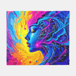 Dromerige kleurrijke Abstracte vrouw Fleece Deken