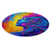 Dromerige kleurrijke Abstracte vrouw Snijplank (Hoek)