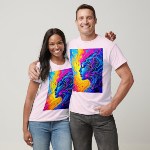 Dromerige kleurrijke Abstracte vrouw T-shirt