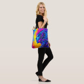 Dromerige kleurrijke Abstracte vrouw Tote Bag (Op model)