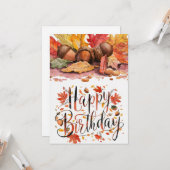 Dromerige kleurrijke Bossen Herfst Herfst Happy Bi Kaart (Voorkant / Achterkant in situ)