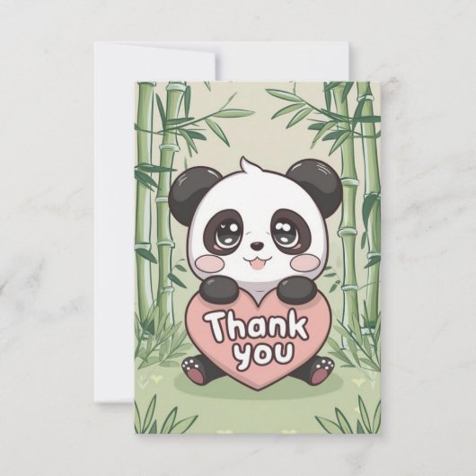 Dromerige kleurrijke panda bedankkaart (Voorkant)