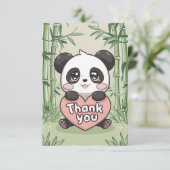 Dromerige kleurrijke panda bedankkaart (Staand voorkant)
