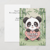 Dromerige kleurrijke panda bedankkaart (Voorkant / Achterkant)