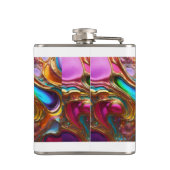 Dromerige kleurrijke vinyl-verpakte kolf heupfles (Achterkant)