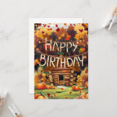 Dromerige Kleurrijke Wens Herfst Herfst Gelukkige  Kaart (Voorkant / Achterkant in situ)