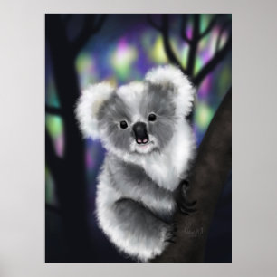 Dromerige koala in een betoverd bos poster