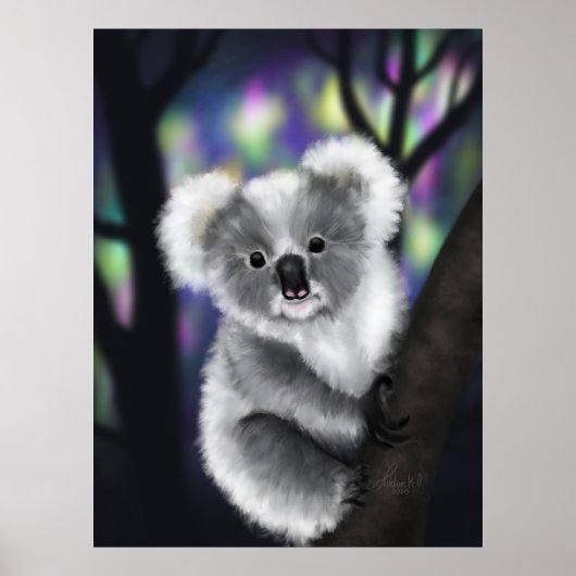 Dromerige koala in een betoverd bos poster (Voorkant)