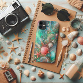 Dromerige koraal en Mint Zeemeermin Parels Case-Mate iPhone Case