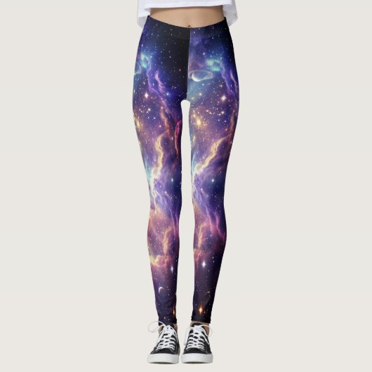 Dromerige kosmische nevelgloed leggings (Voorkant)