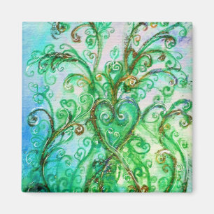 DROMERIGE KRULLEN helder groen geel blauw Magneet