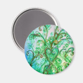 DROMERIGE KRULLEN helder groen geel blauw Magneet (Voorkant / Achterkant)