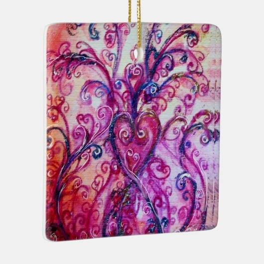 DROMERIGE KRULLEN  helder roze blauw groen Keramisch Ornament (Rechts)