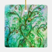 DROMERIGE KRULLEN helder roze blauw groen Keramisch Ornament (Achterkant)