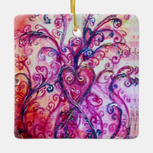 DROMERIGE KRULLEN  helder roze blauw groen Keramisch Ornament
