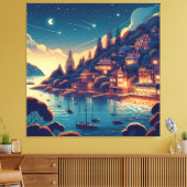 Dromerige Kustnacht Canvas Afdruk (Insitu (Woonkamer))