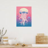 Dromerige kwallen in Ocean Hues Poster (Keuken)