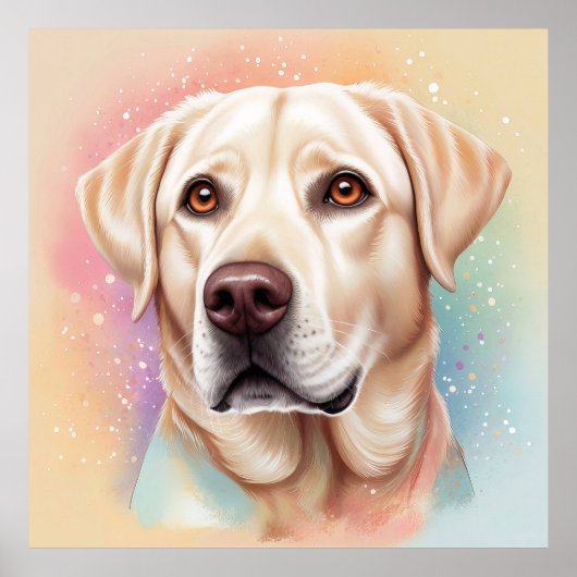 Dromerige Labrador Retriever Magisch Portret Poster (Voorkant)