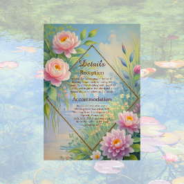 Dromerige Lakeside Garden Wedding Informatiekaartje