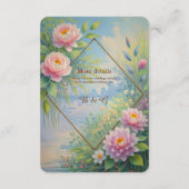 Dromerige Lakeside Garden Wedding Informatiekaartje (Achterkant)