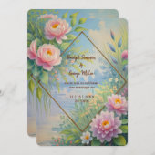 Dromerige Lakeside Garden Wedding Kaart (Voorkant / Achterkant)