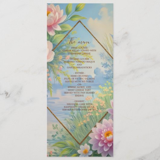 Dromerige Lakeside Garden Wedding menu (Voorkant)