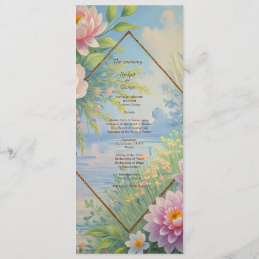 Dromerige Lakeside Garden Wedding menu (Achterkant)