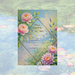 Dromerige Lakeside Garden Wedding RSVP Kaartje