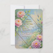 Dromerige Lakeside Garden Wedding RSVP Kaartje (Voorkant)