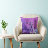 Dromerige lavendel bloem waterverf kussen (Stoel)