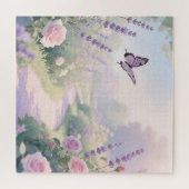 Dromerige Lavendel Rozen Tuin Vlinder Pad Legpuzzel (Horizontaal)