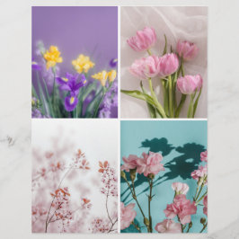 Dromerige lente bloemen Scrapbook Uitknip papier