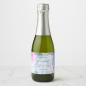 Dromerige lente bruiloftfeest mini-wijnlabels sparkling wijnetiket (Voorkant)